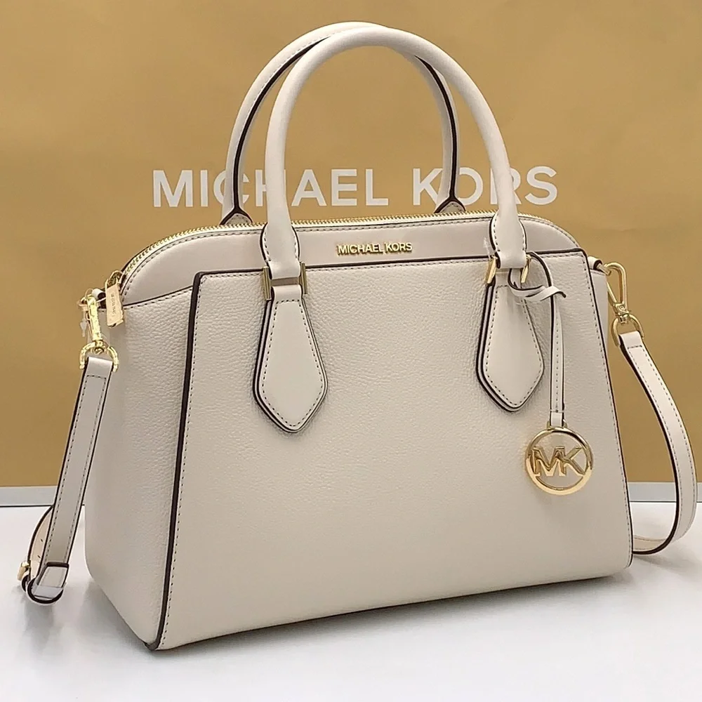 MICHAEL KORS DARIA LARGE SATCHEL LIGHT CREAM COLOR